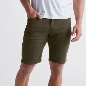 DU/ER Army Green N2X Relaxed Taper No Sweat Shorts Size 34